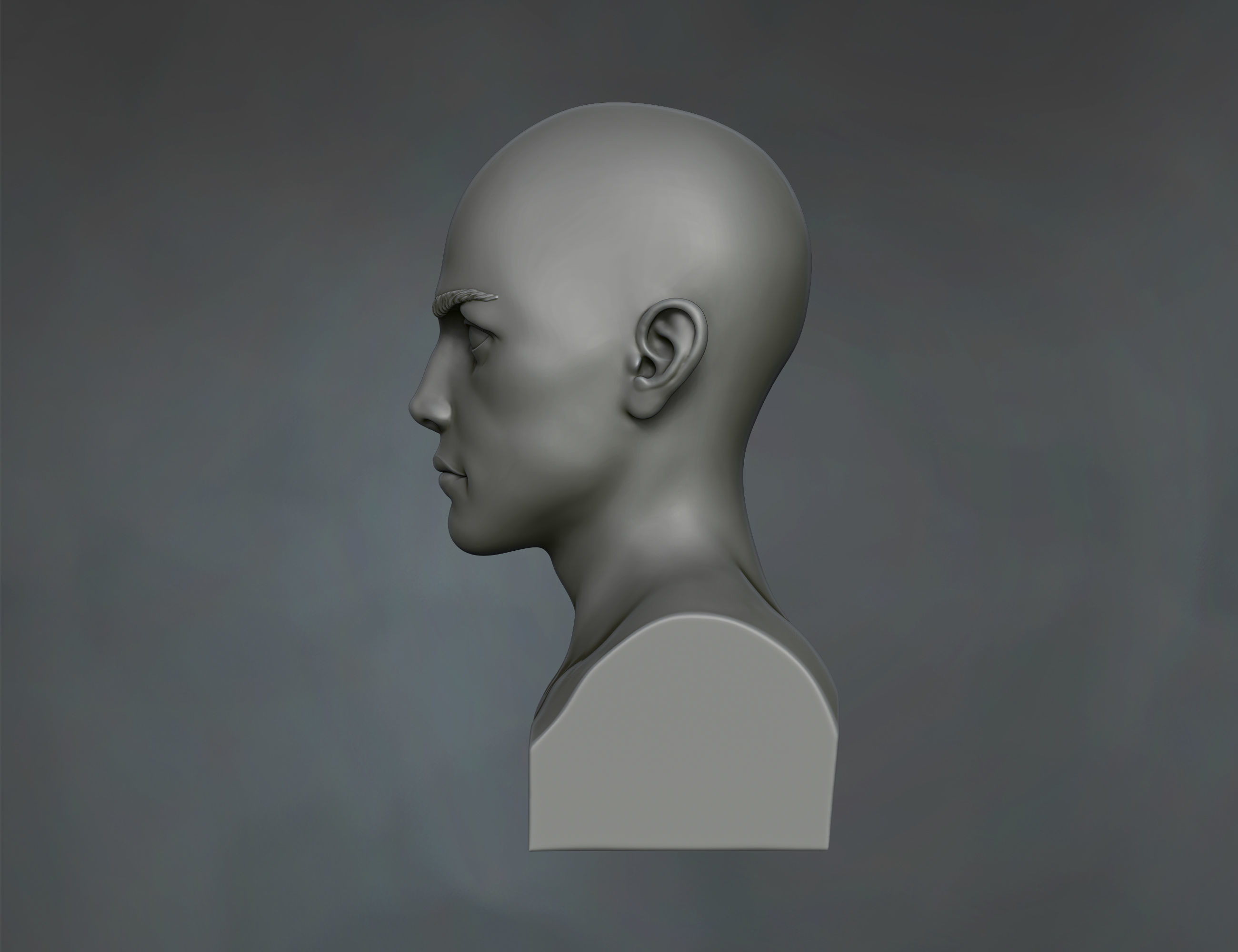 Female 3d head Free 3D print model_4