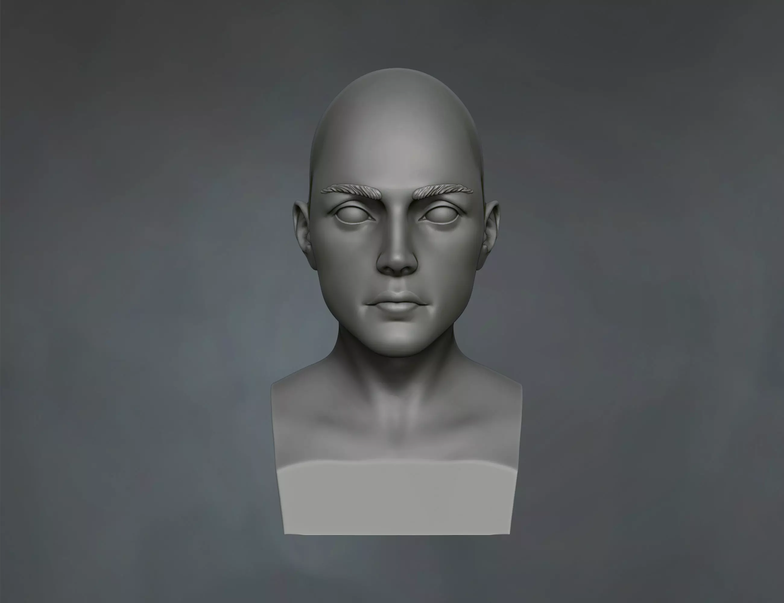 Female 3d head Free 3D print model_0