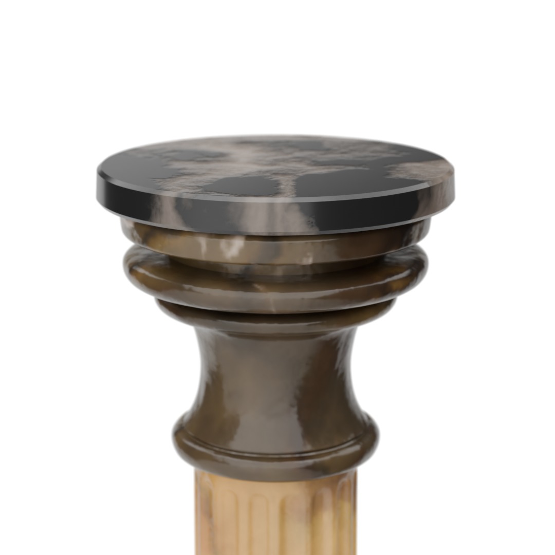 Decorative Marble Column Pedestal Low-poly 3D model_4