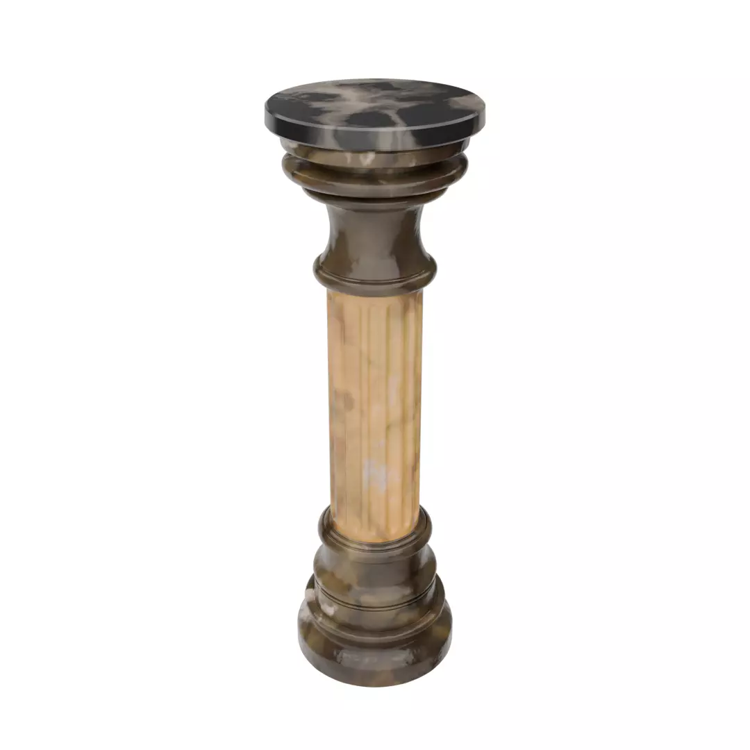 Decorative Marble Column Pedestal Low-poly 3D model_0