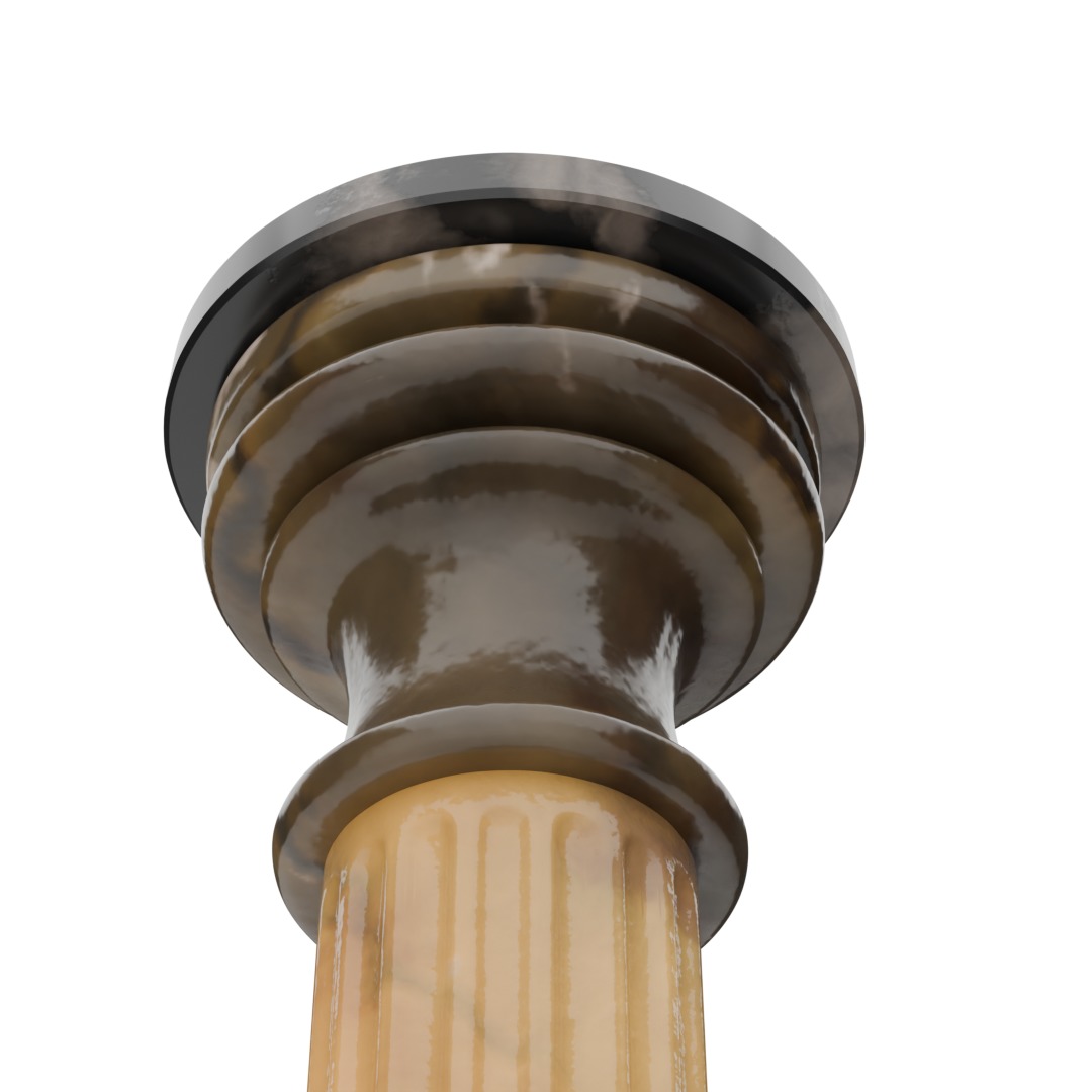 Decorative Marble Column Pedestal Low-poly 3D model_2