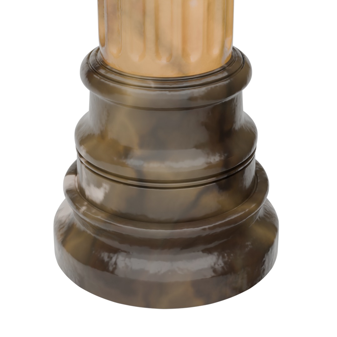 Decorative Marble Column Pedestal Low-poly 3D model_3