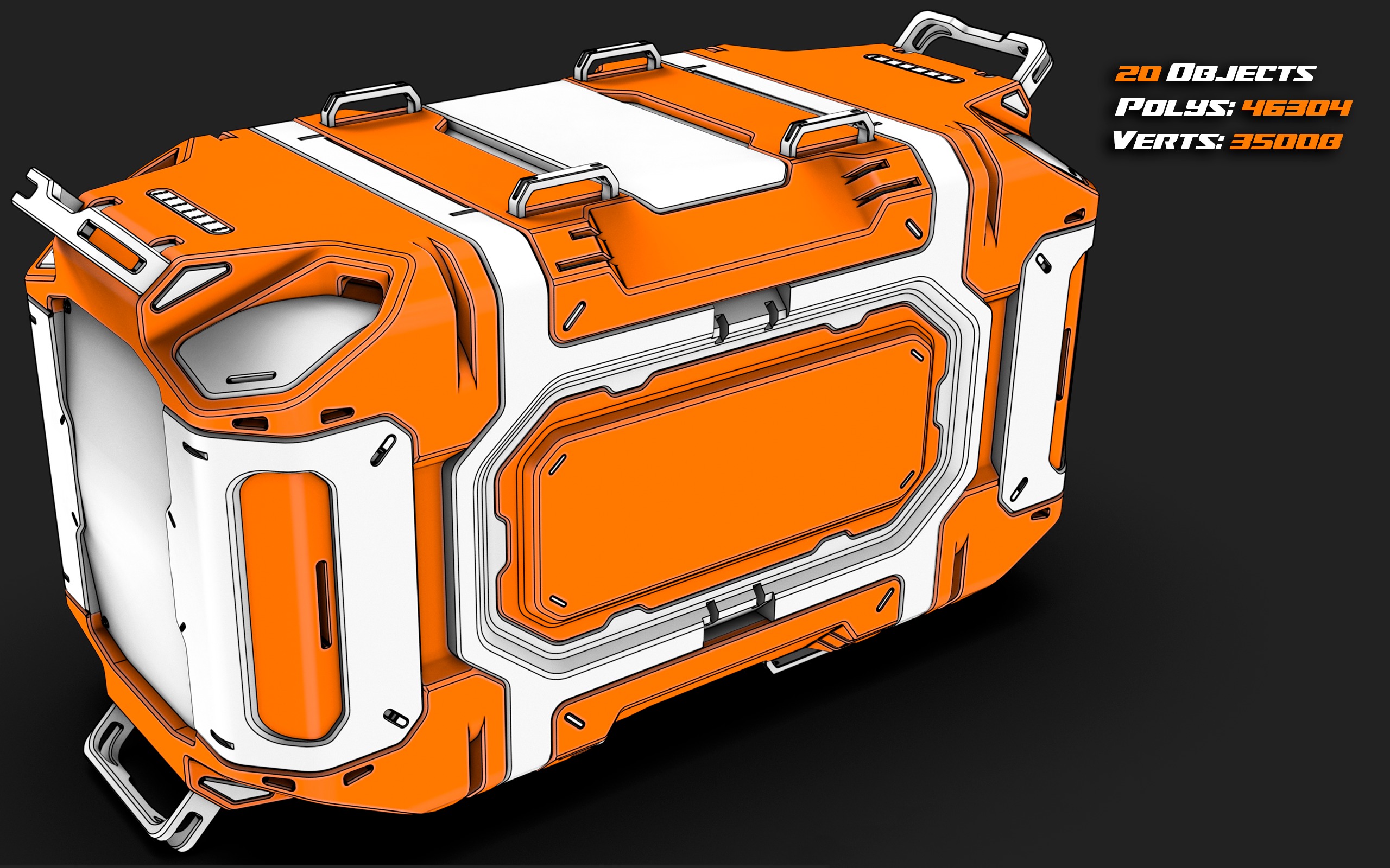Sci Fi Crates Set Halo 3D model_2