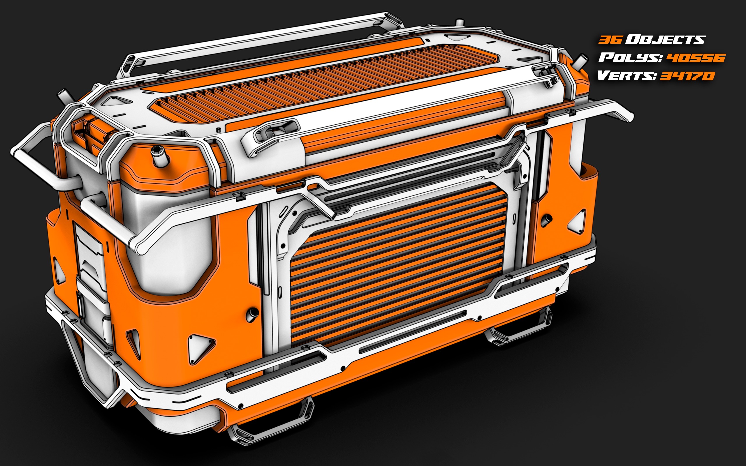 Sci Fi Crates Set Halo 3D model_4