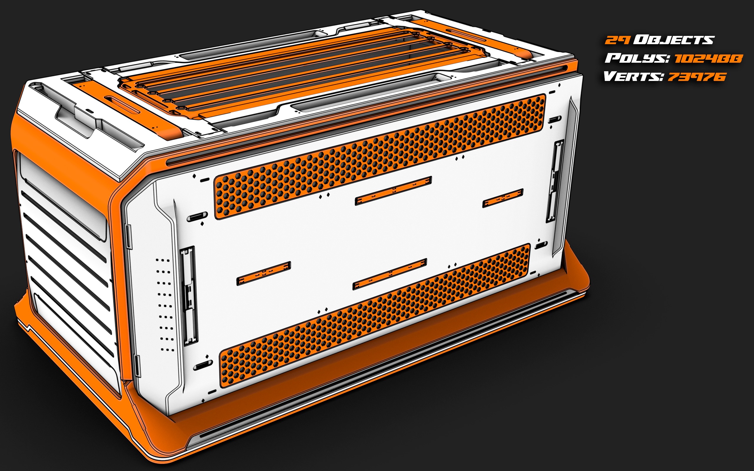Sci Fi Crates Set Halo 3D model_6