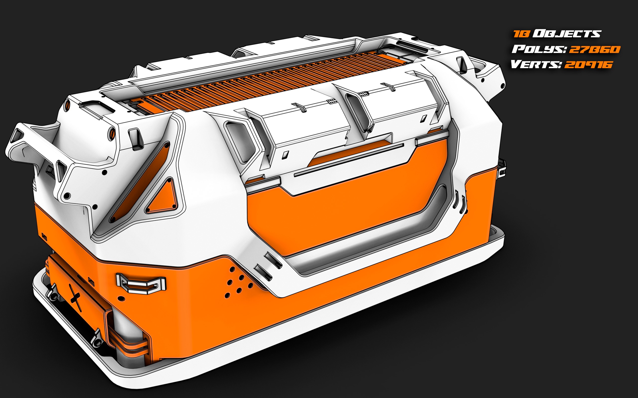 Sci Fi Crates Set Halo 3D model_5