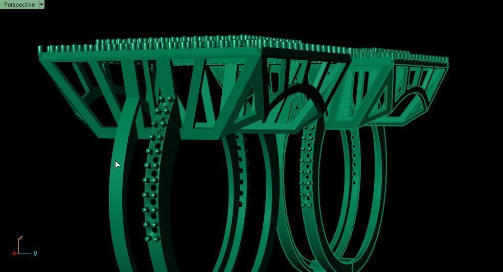 new 3 steps diamond ring 3D print model_3