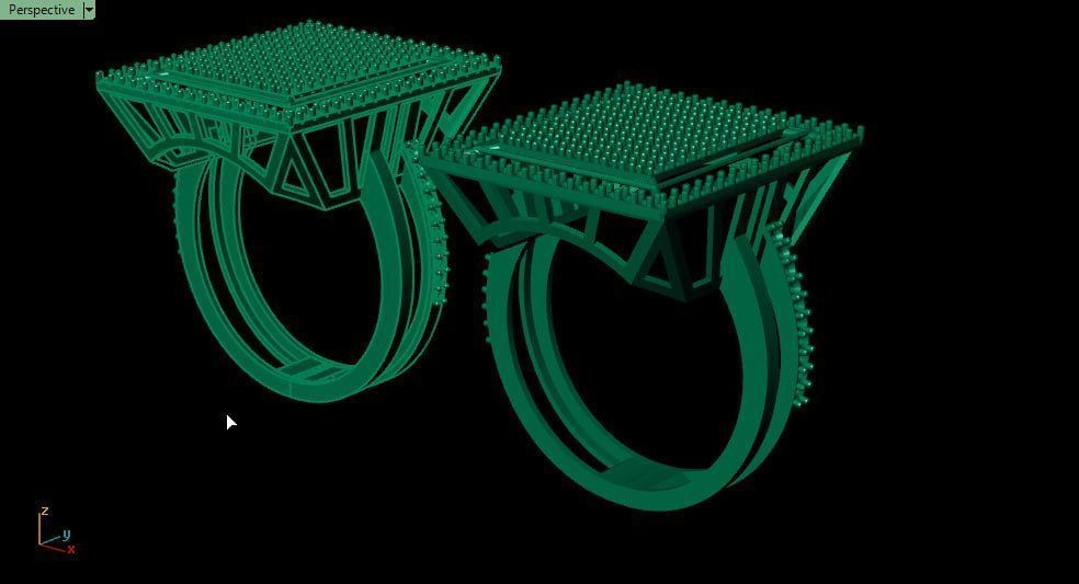 new 3 steps diamond ring 3D print model_2