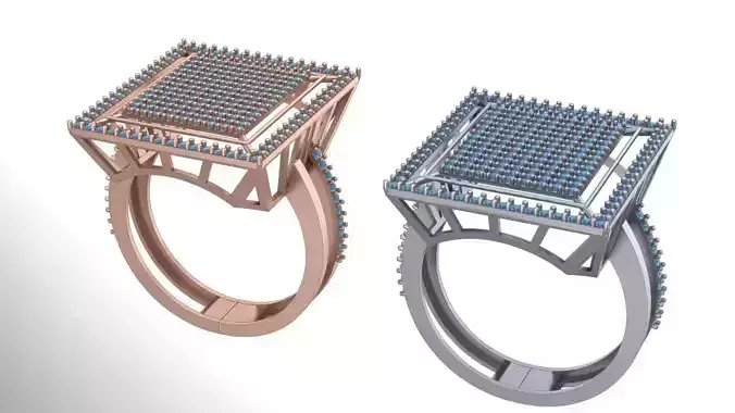 new 3 steps diamond ring 3D print model