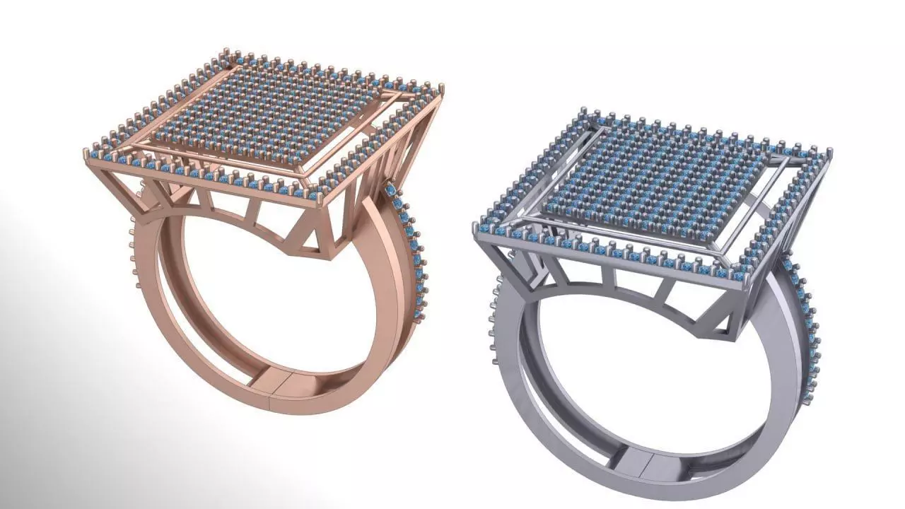 new 3 steps diamond ring 3D print model_0