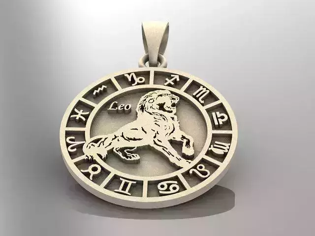 pendant zodiac leo 3D print model
