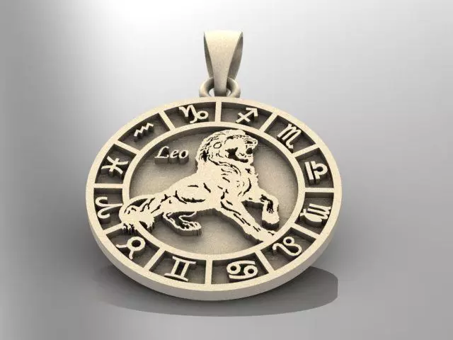pendant zodiac leo 3D print model