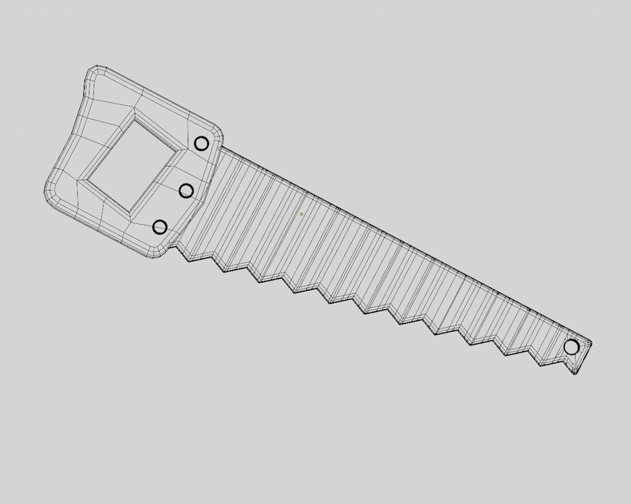 handsaw saw 3d model Low-poly 3D model_7