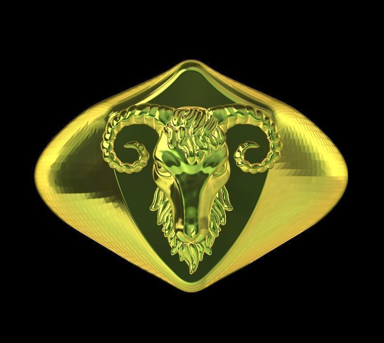 Ram head Ring 3D print model_1
