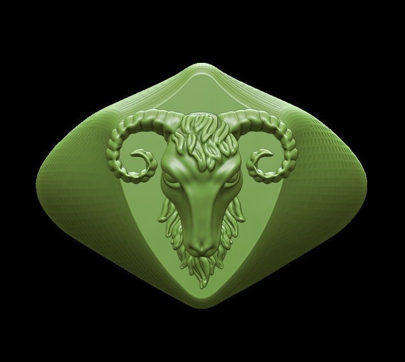 Ram head Ring 3D print model_7