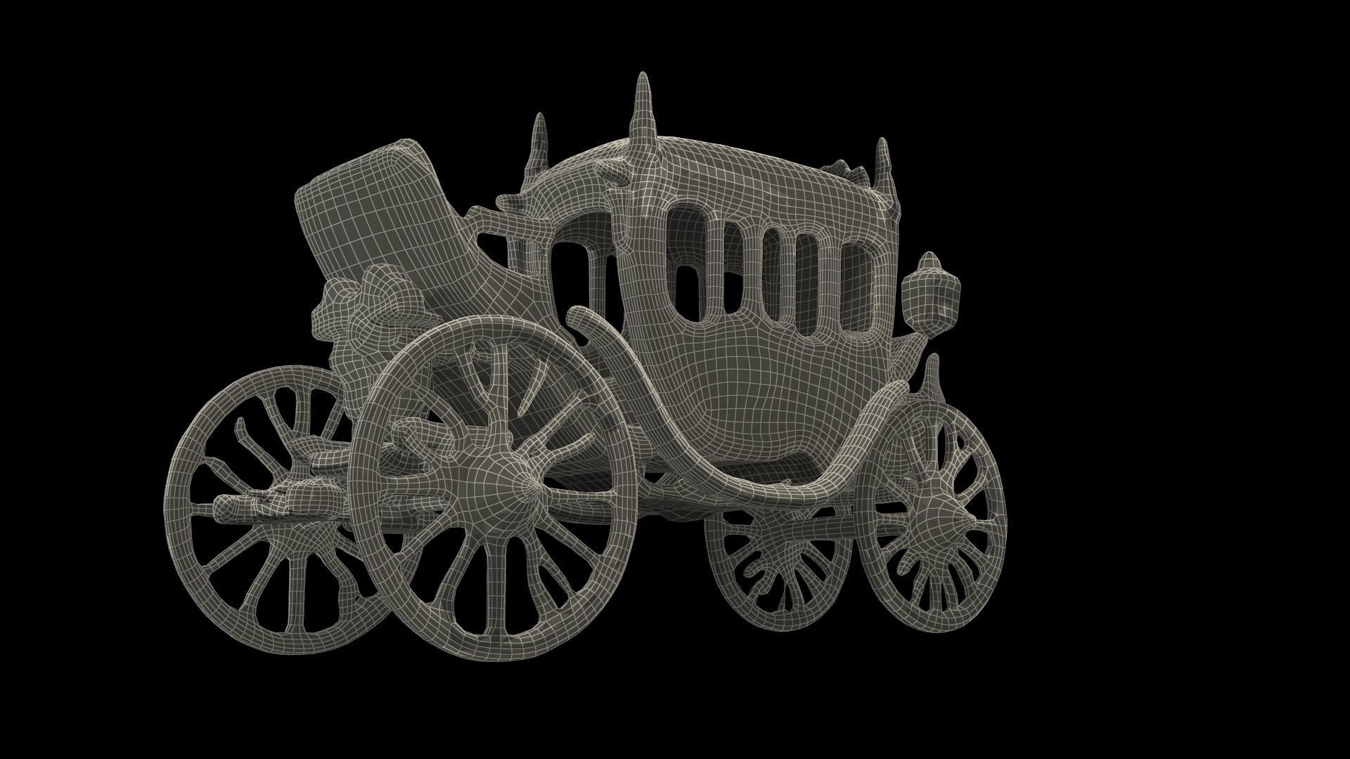 Chinese ancient carriage figure Low-poly 3D model_11