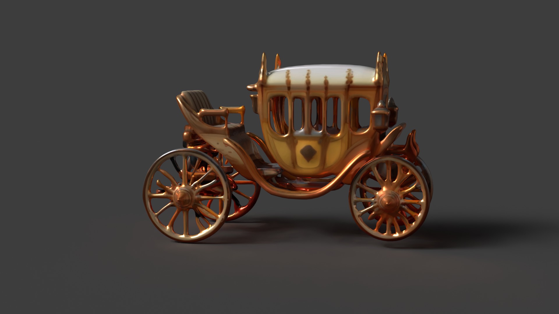 Chinese ancient carriage figure Low-poly 3D model_4