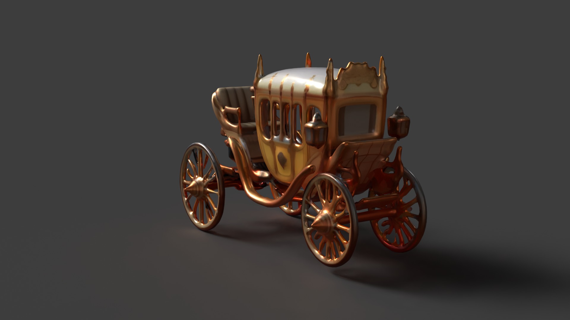 Chinese ancient carriage figure Low-poly 3D model_6
