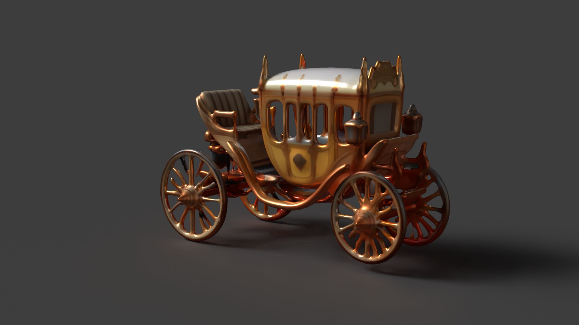 Chinese ancient carriage figure Low-poly 3D model_5