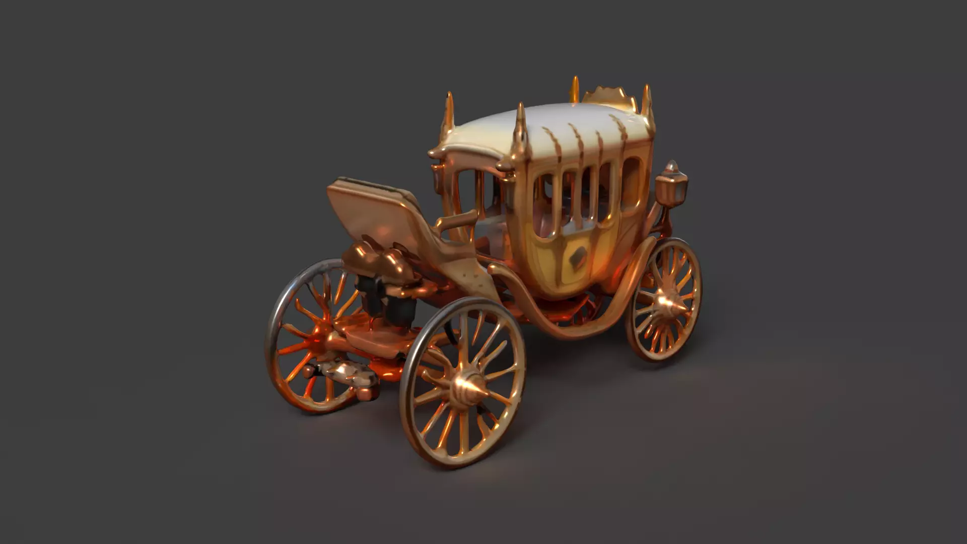 Chinese ancient carriage figure Low-poly 3D model_0