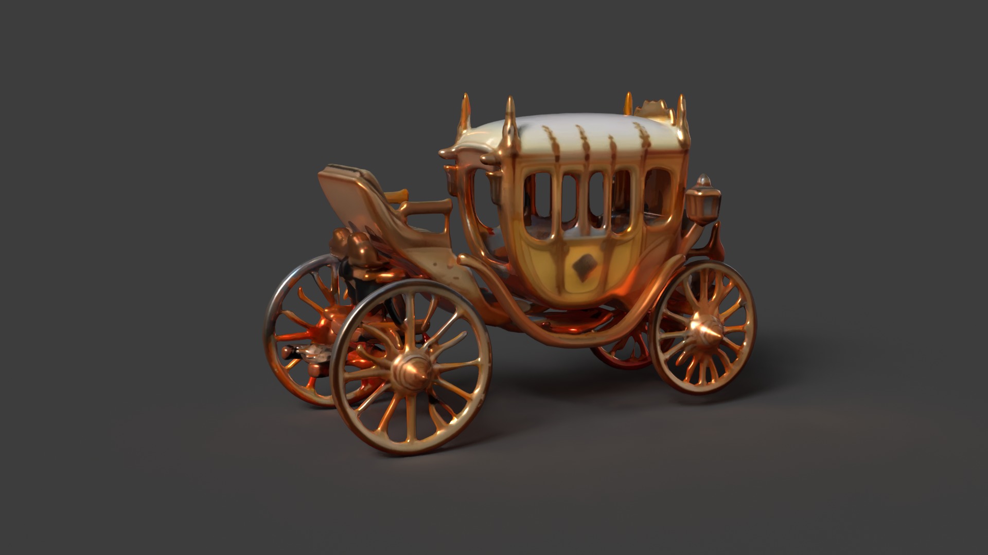 Chinese ancient carriage figure Low-poly 3D model_3