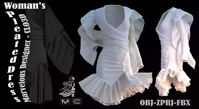 woman s pieated dress