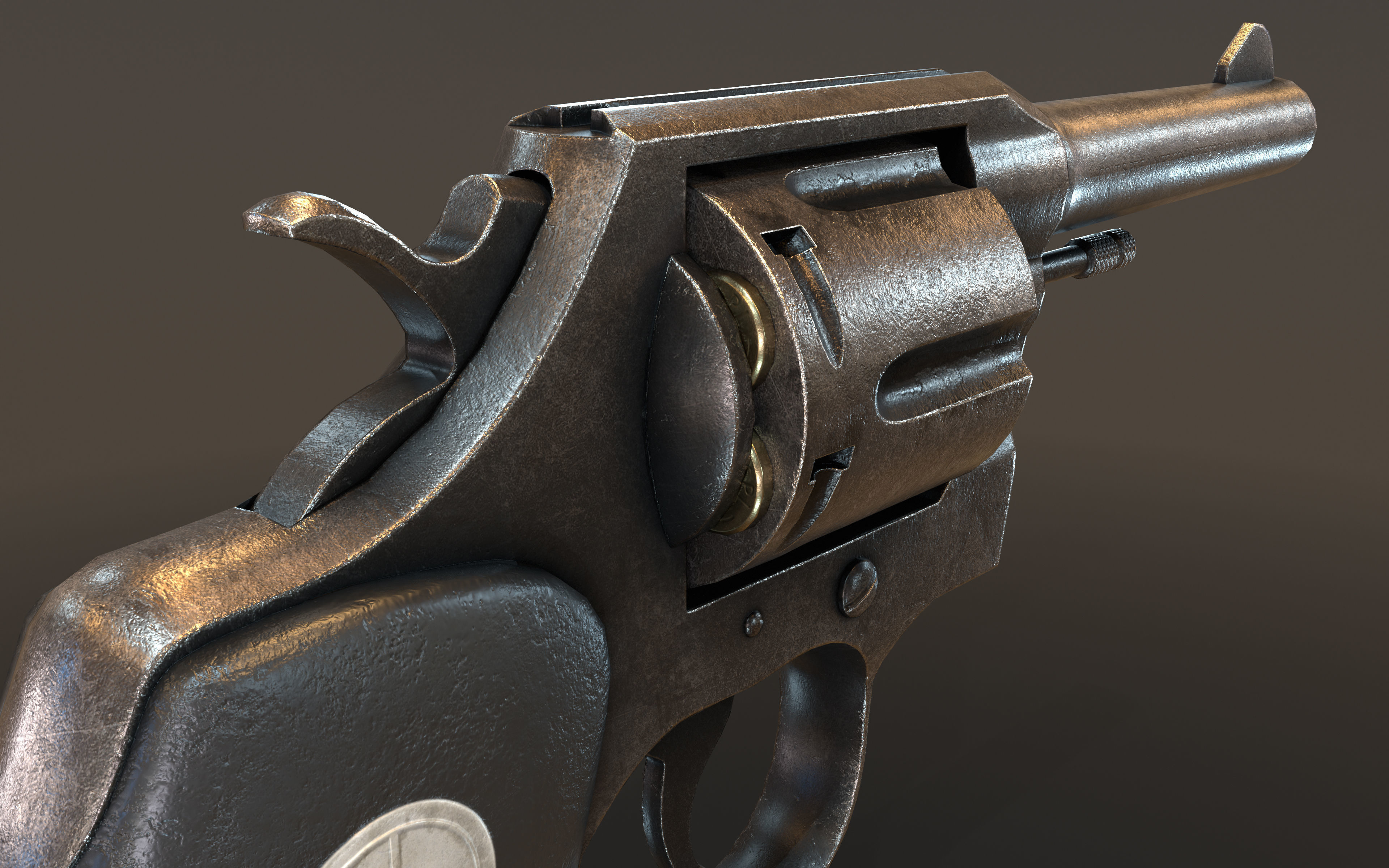 Colt Official Police 38 REVOLVER Low-poly 3D model_6
