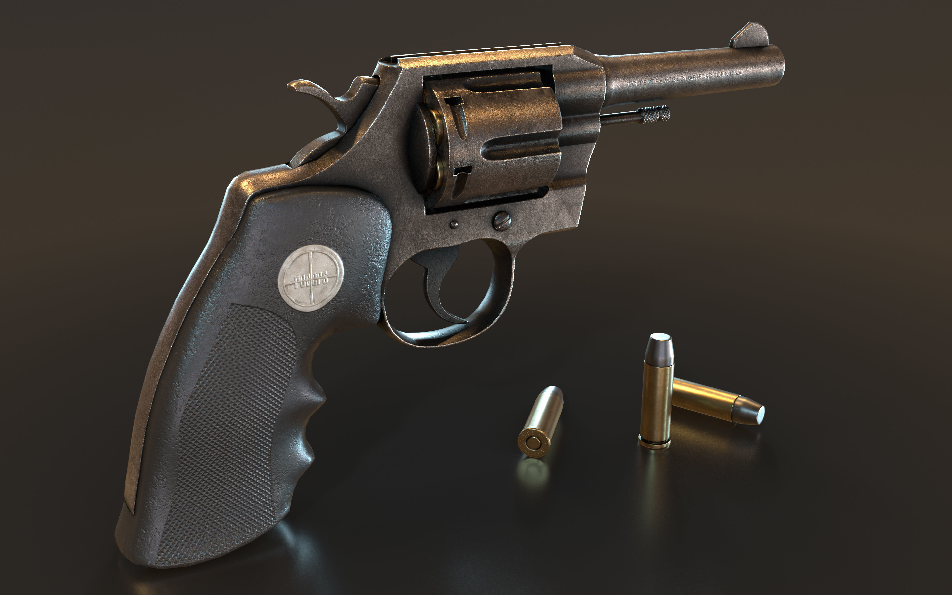 Colt Official Police 38 REVOLVER Low-poly 3D model_4
