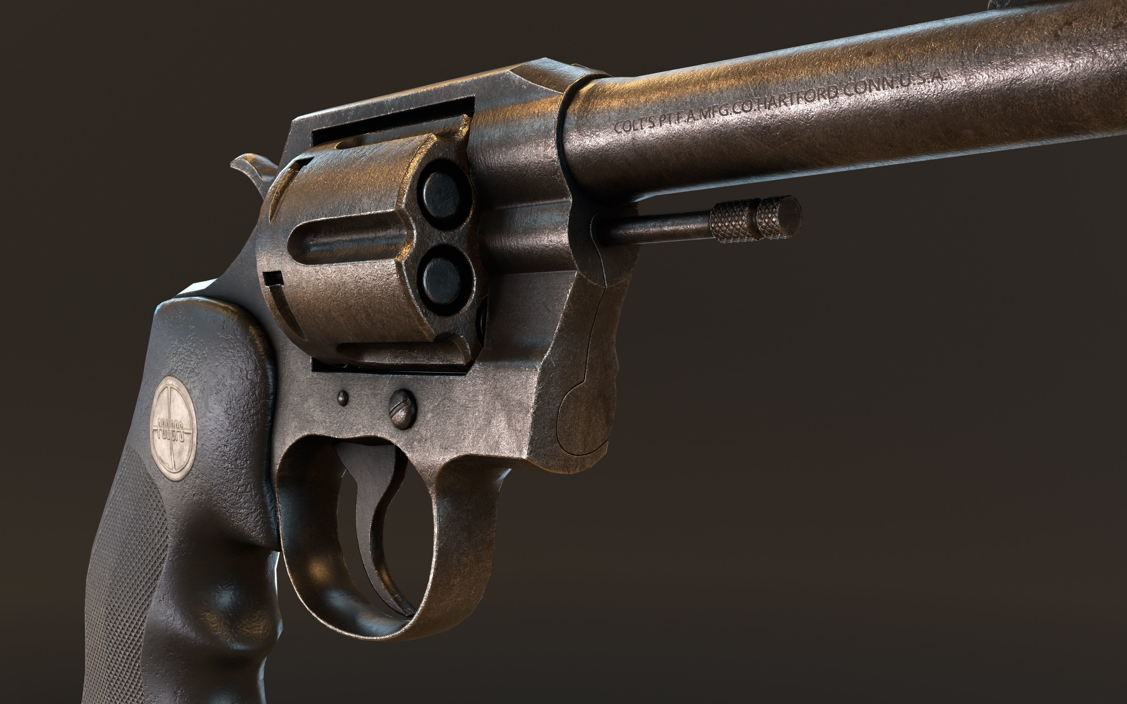 Colt Official Police 38 REVOLVER Low-poly 3D model_1