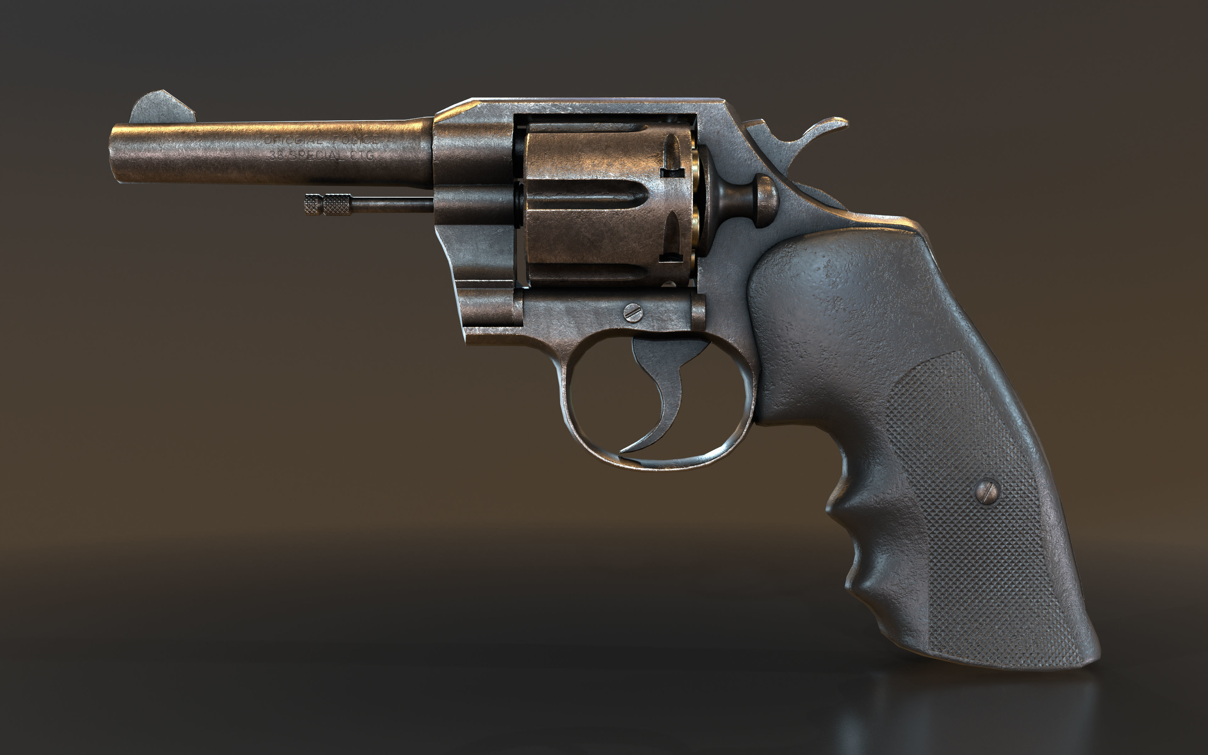 Colt Official Police 38 REVOLVER Low-poly 3D model_8