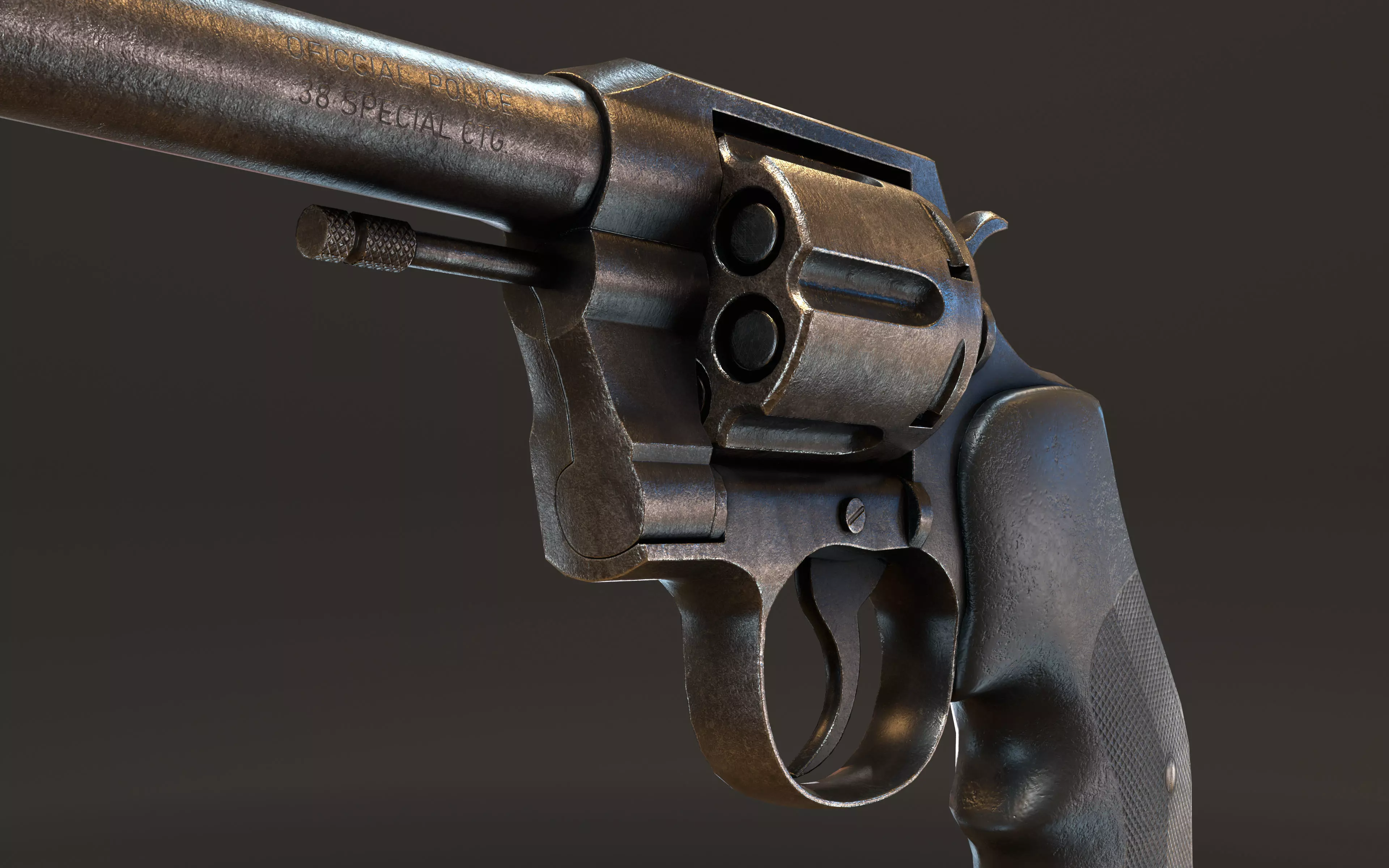 Colt Official Police 38 REVOLVER Low-poly 3D model_0