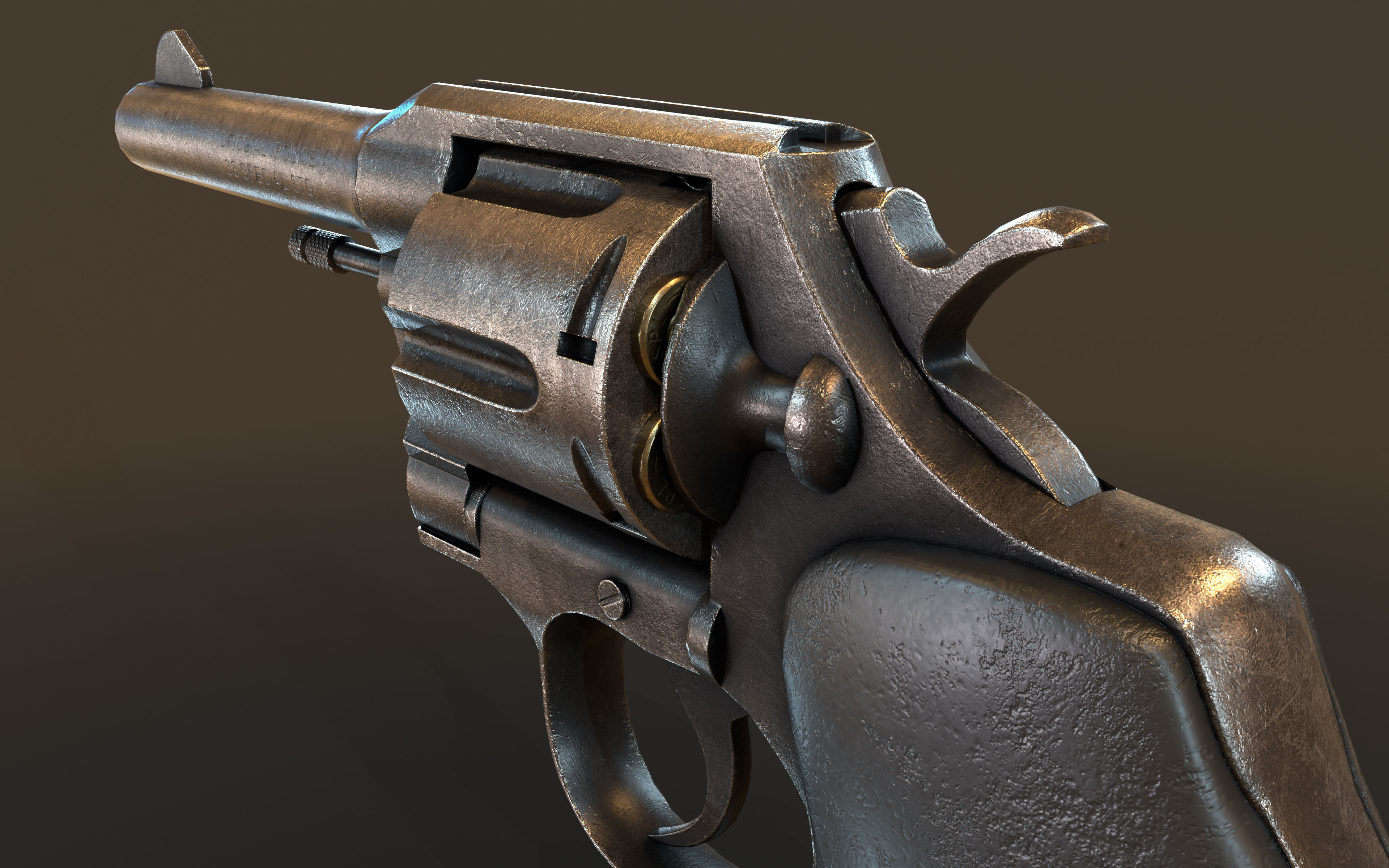 Colt Official Police 38 REVOLVER Low-poly 3D model_5