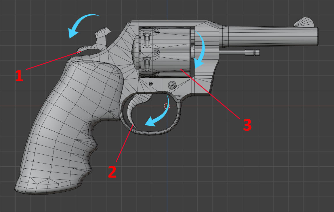 Colt Official Police 38 REVOLVER Low-poly 3D model_13