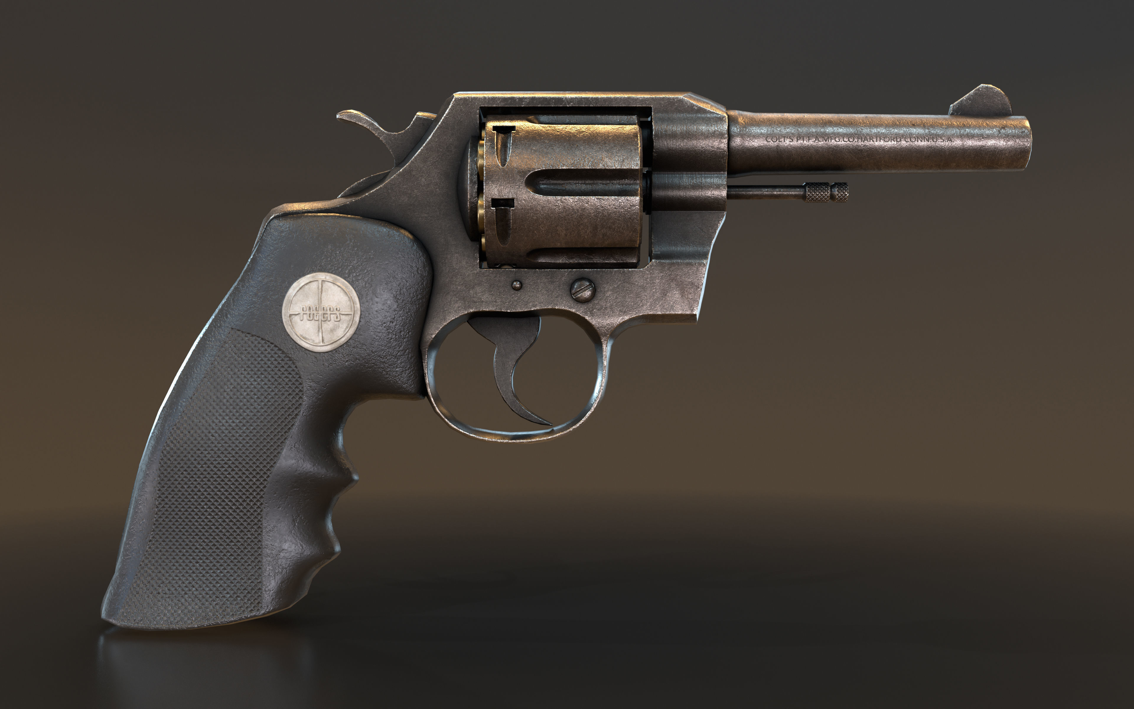 Colt Official Police 38 REVOLVER Low-poly 3D model_7