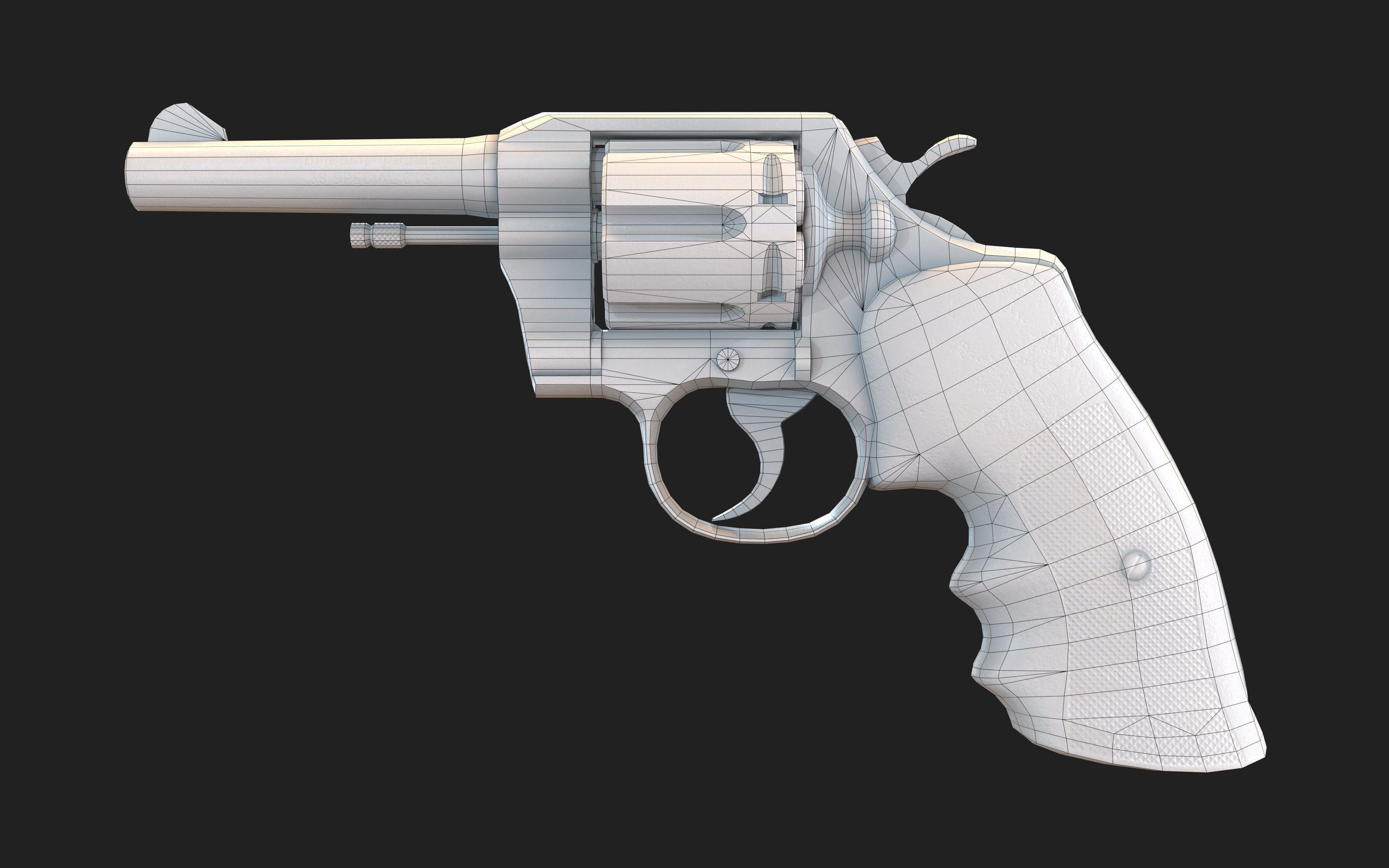 Colt Official Police 38 REVOLVER Low-poly 3D model_12