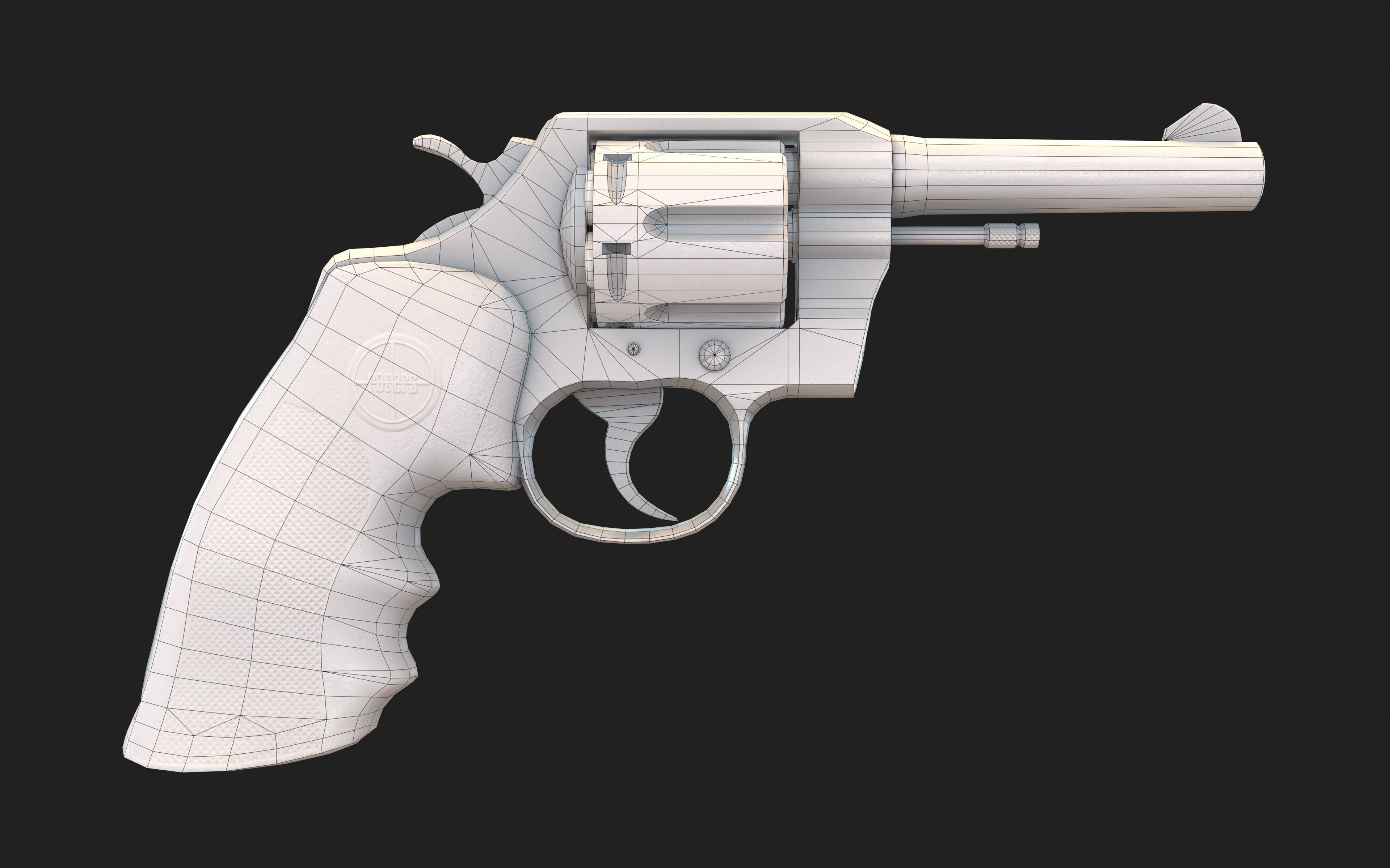 Colt Official Police 38 REVOLVER Low-poly 3D model_11