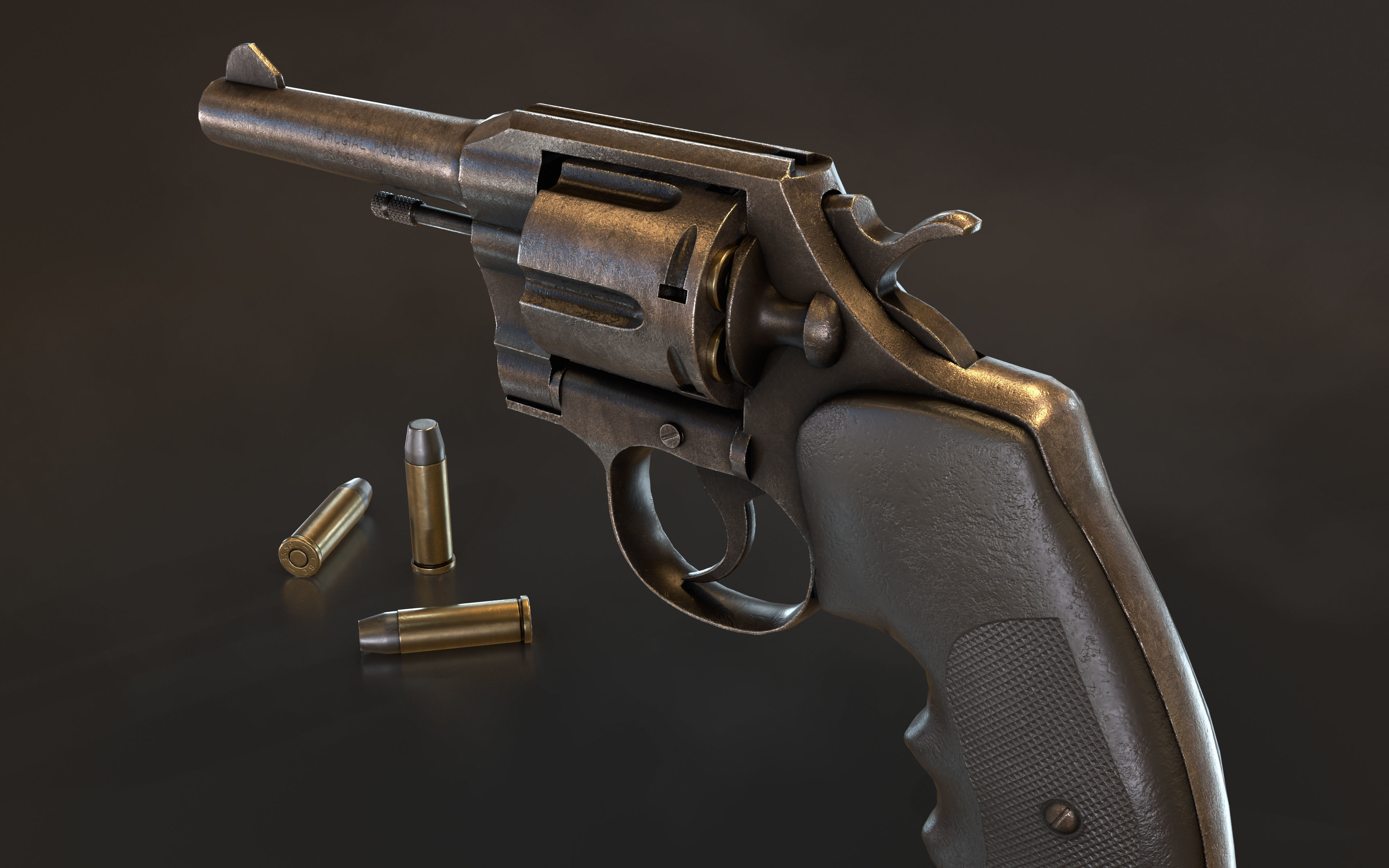 Colt Official Police 38 REVOLVER Low-poly 3D model_2