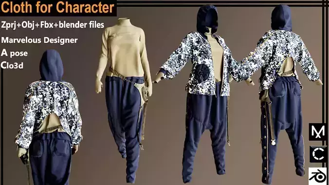 cloth for character    Female 3D model