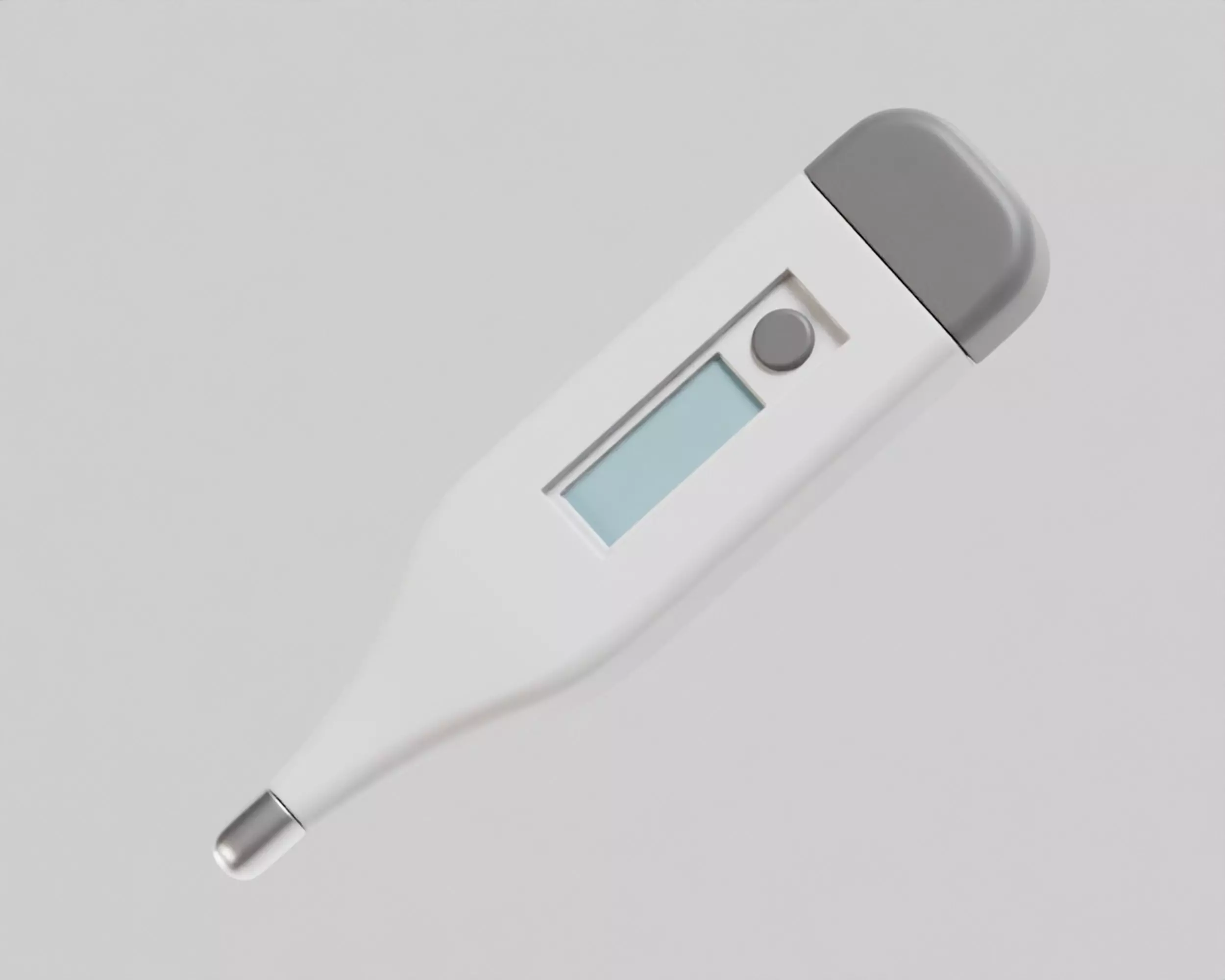 Digital Medical Thermometer Low-poly 3D model_0