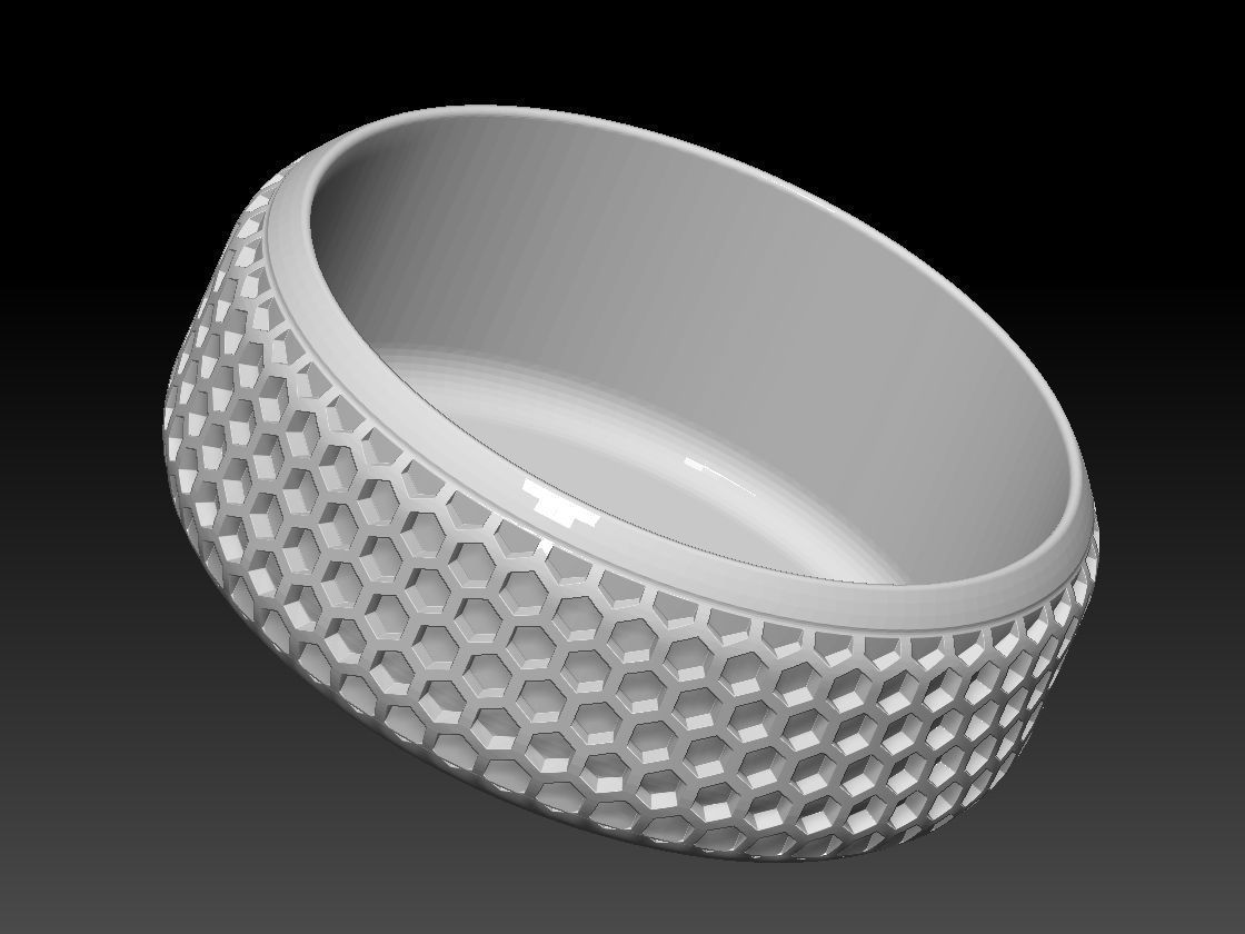 HM Honeycomb Flower Pot 001 3D print model_3