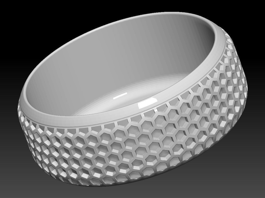 HM Honeycomb Flower Pot 001 3D print model_4