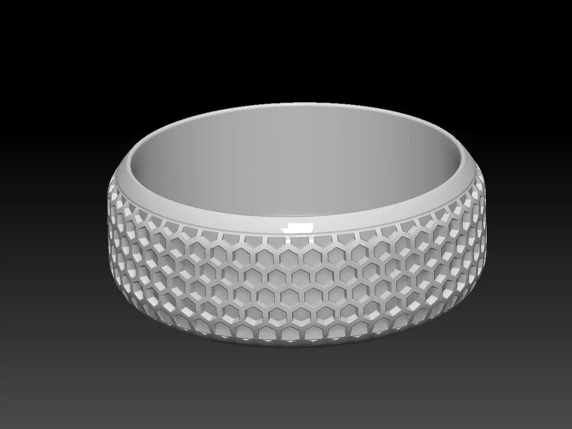 HM Honeycomb Flower Pot 001 3D print model_0