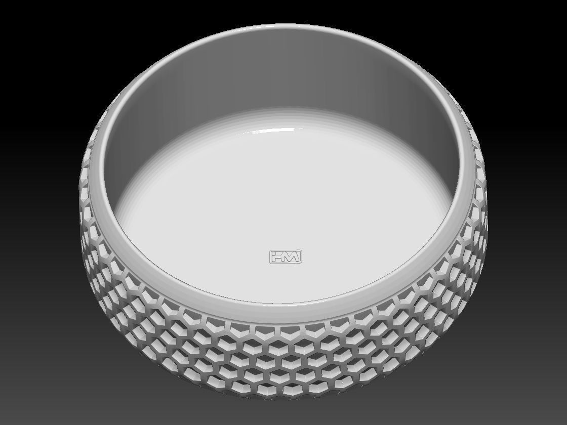 HM Honeycomb Flower Pot 001 3D print model_2
