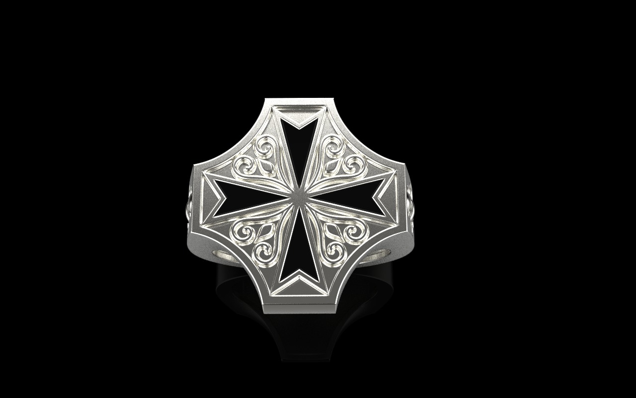 man signet ring model 1033 3D print model_12