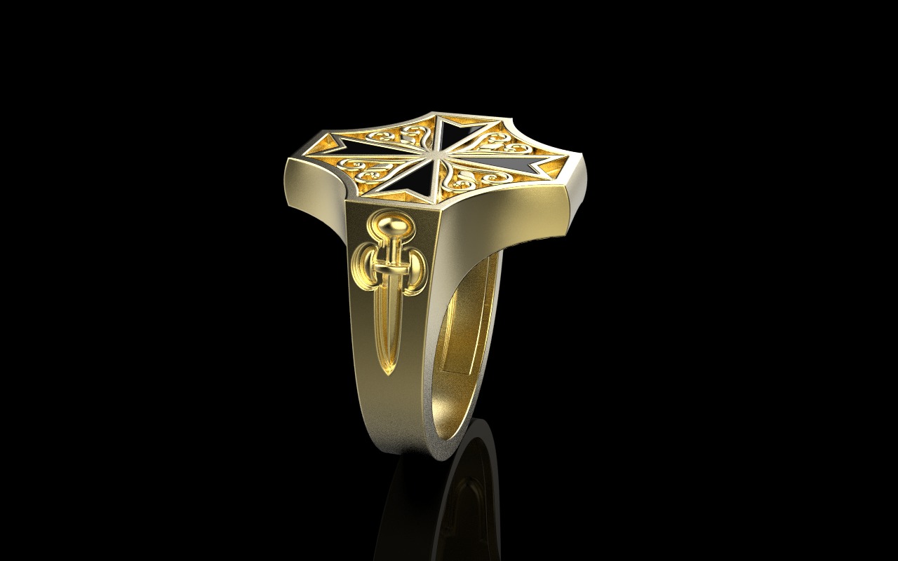 man signet ring model 1033 3D print model_15