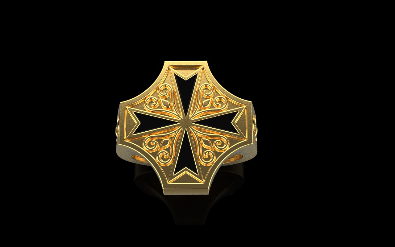 man signet ring model 1033 3D print model_6