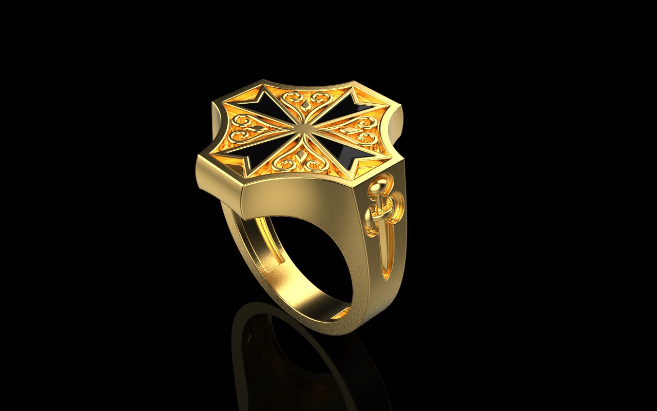man signet ring model 1033 3D print model_22