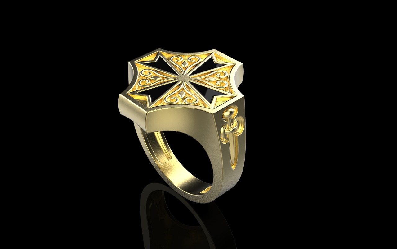 man signet ring model 1033 3D print model_23