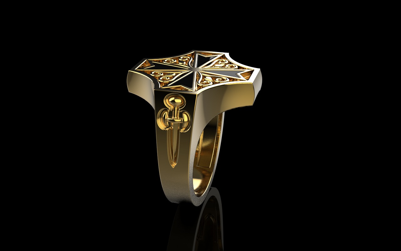 man signet ring model 1033 3D print model_21