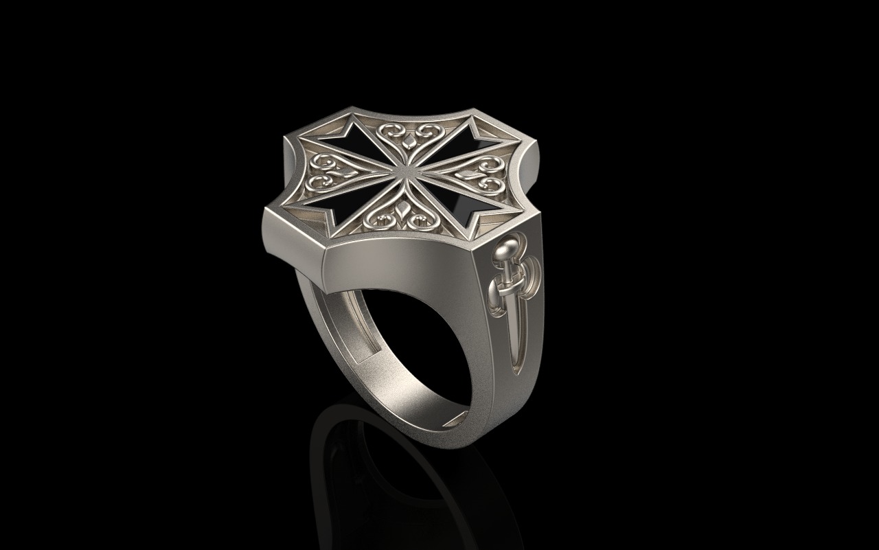 man signet ring model 1033 3D print model_26
